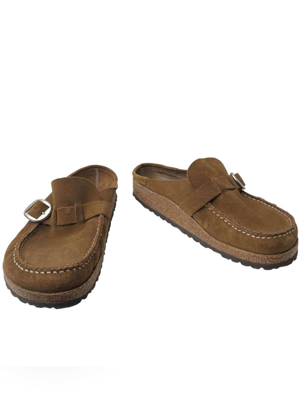 Birkenstock Buckley Suede Clogs Moccasins Tea Brown Women’s Size 39 8 Regular